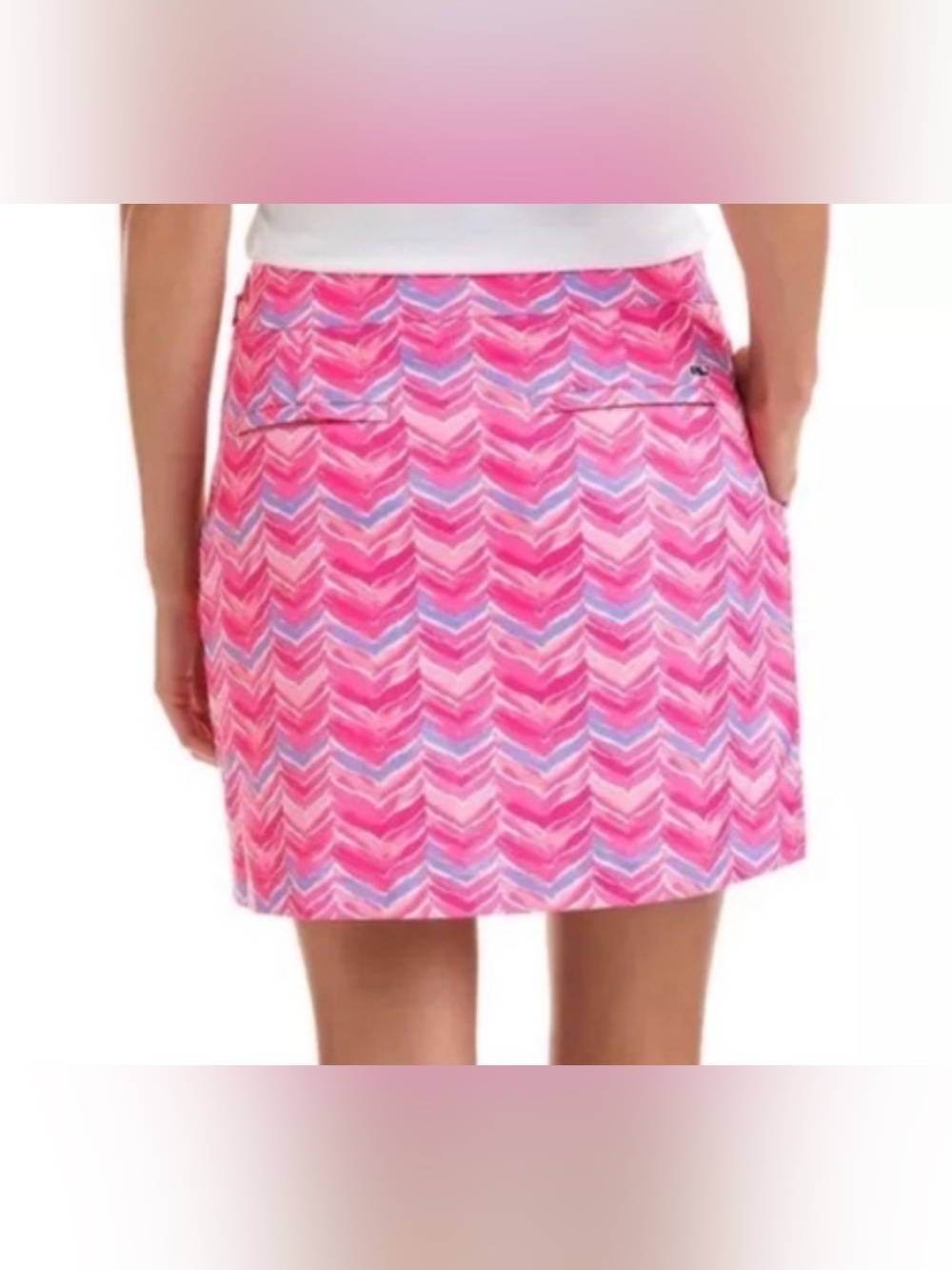Vineyard Vines Performance Golf/Tennis Skort Whale Tail Pink Blue Size 4 New